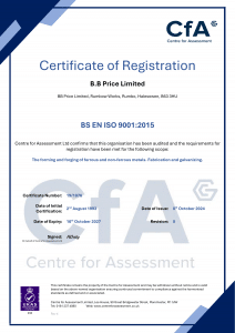 CfA - ISO 9001 - Certificate of Registration