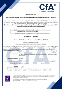 CfA - CE - Certificate of Conformity (EN 1090-1:2009+A1:2011)